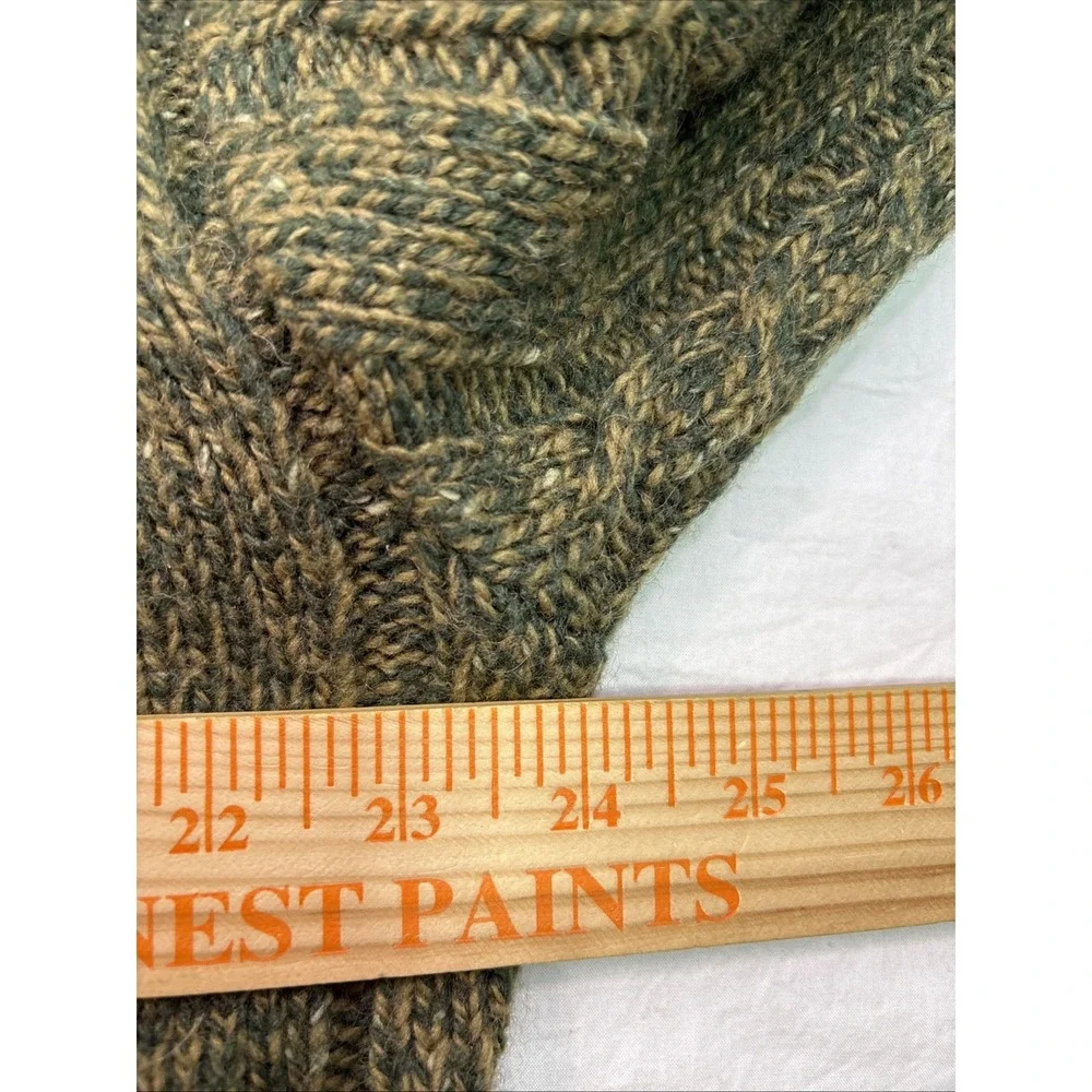 North Crest mens XL 46-48  grn Wool Blend Cable Knit Sweater Spirit of Adventure